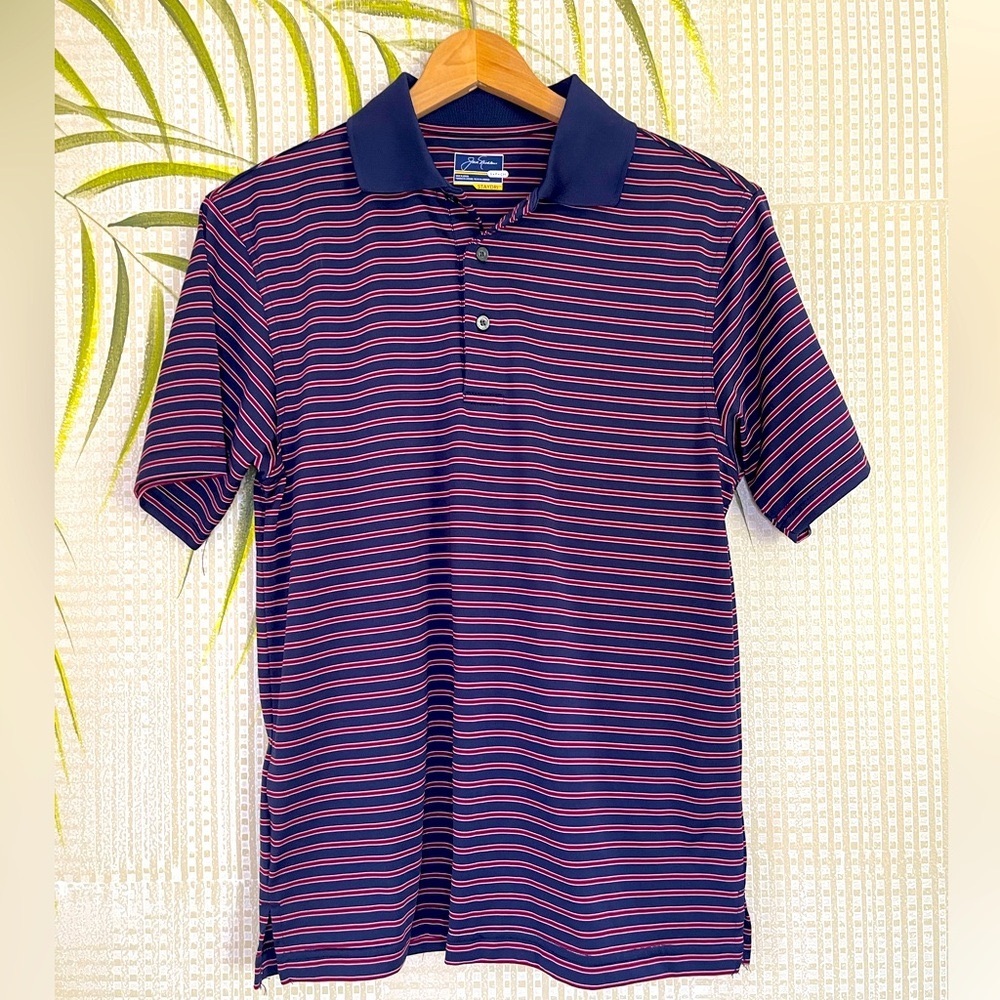 Jack Nicklaus Staydri striped golf shirt blue/red Size S